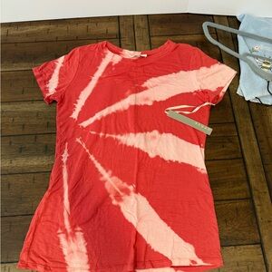 Kenar Red and Pink Tie-Dye Short Sleeve Tee
